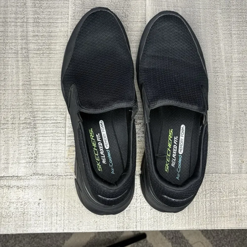 Skechers Men's Size 13 Equalizer 4.0 Persisting Walking Shoes Black Slip On